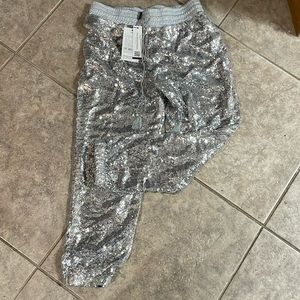 Silver sequin joggers